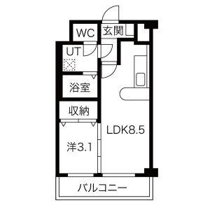 1LDK 間取り図