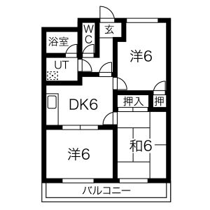 3DK 間取り図