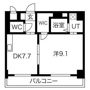 1LDK 間取り図