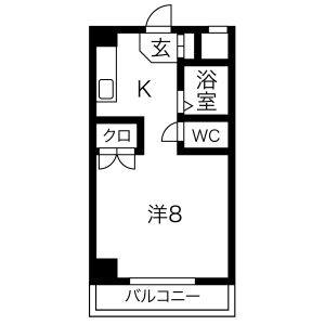 1K 間取り図