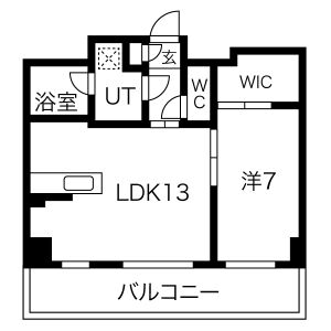1LDK 間取り図