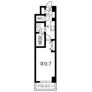 1K 間取り図