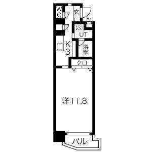 1K 間取り図