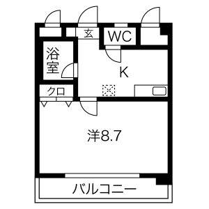 1K 間取り図