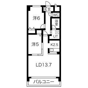 2LDK 間取り図