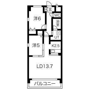2LDK 間取り図