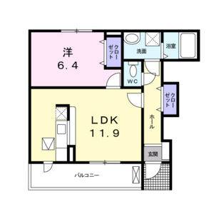 1LDK 間取り図
