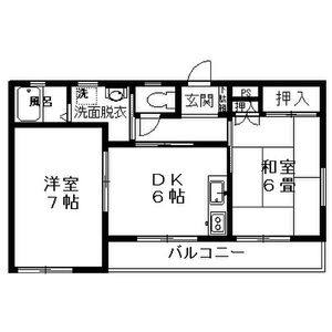 2DK 間取り図