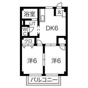 2DK 間取り図