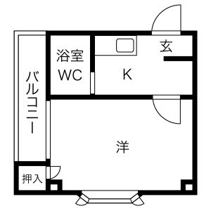 1K 間取り図