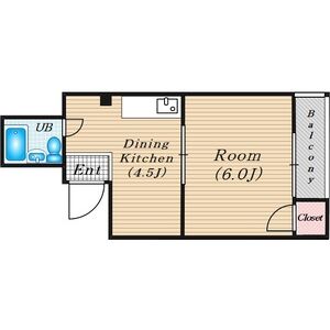 1DK 間取り図