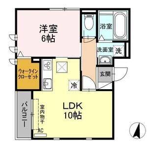 1LDK 間取り図