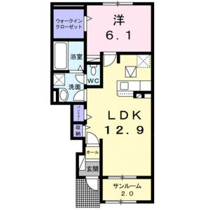 1LDK 間取り図