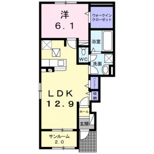 1LDK 間取り図