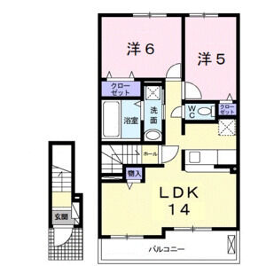 2LDK 間取り図