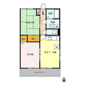 2DK 間取り図