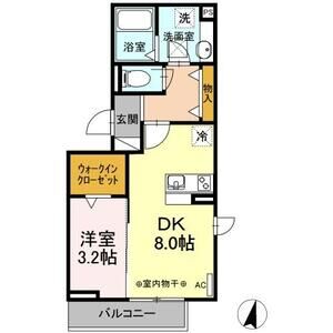 1DK 間取り図