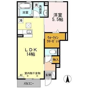 1LDK 間取り図