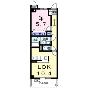 1LDK 間取り図