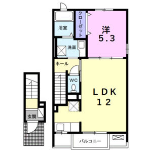 1LDK 間取り図