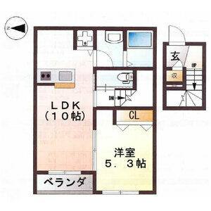 1LDK 間取り図