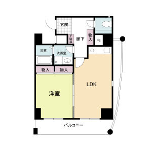 1LDK 間取り図