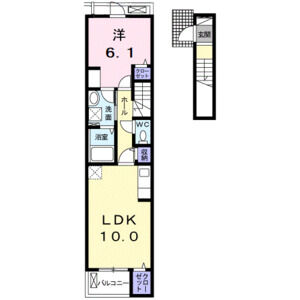 1LDK 間取り図