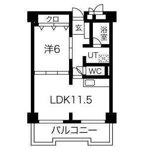 1LDK 間取り図