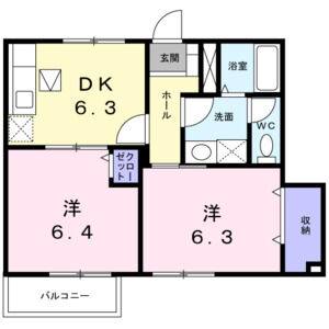 2DK 間取り図