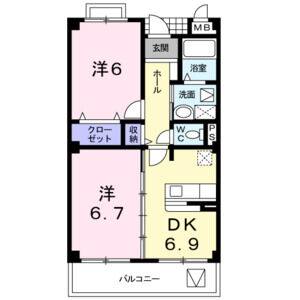 2DK 間取り図