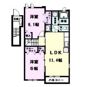 2LDK 間取り図