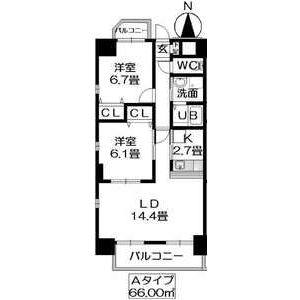 2LDK 間取り図