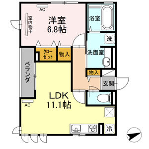 1LDK 間取り図