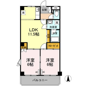 2LDK 間取り図