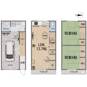 2LDK 間取り図