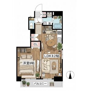 1LDK 間取り図