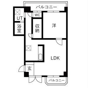 1LDK 間取り図