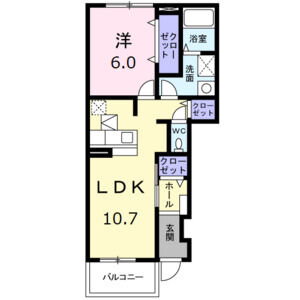 1LDK 間取り図