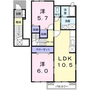 2LDK 間取り図