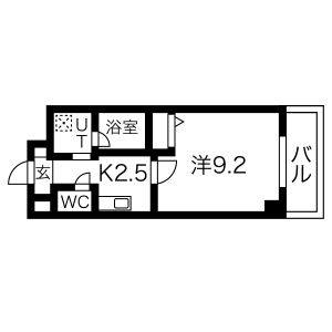 1K 間取り図
