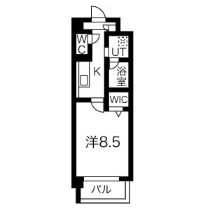 1K 間取り図