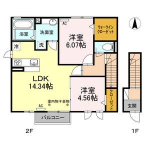 2LDK 間取り図