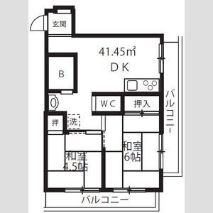 2DK 間取り図