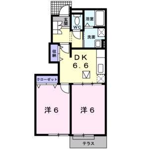 2DK 間取り図