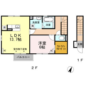 1LDK 間取り図