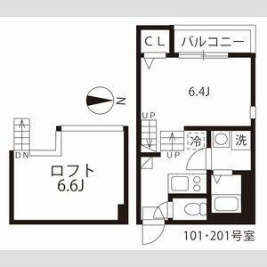 1K 間取り図