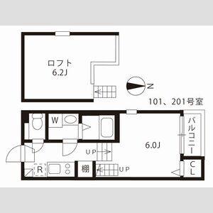 1K 間取り図