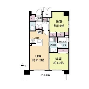 1LDK 間取り図