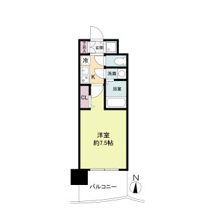 1K 間取り図