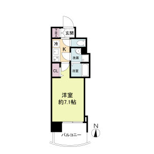 1K 間取り図